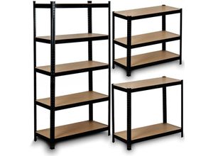 5902854519989 - Lagerregal aus Metall 180 x 90 x 40 cm Humberg HR-813 schwarz
