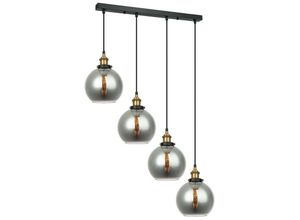 5902854531950 - Cardena - Industrie- und Retro-Anhänger schwarz Gold 4 Light mit Smoky Shade E27 Dimmbar