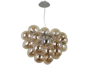 5902854532155 - Italux Bento - Moderne hängende Pendelleuchte Chrome 8 Light mit Cognac Shade G9