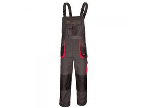 5902869708774 - Arbeitslatzhose mit Kniepolstertaschen grau rot 44