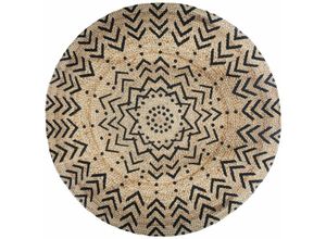 5902973413410 - Atmosphera - Jute-Teppich rund ø 120 cm geometrischer Aufdruck