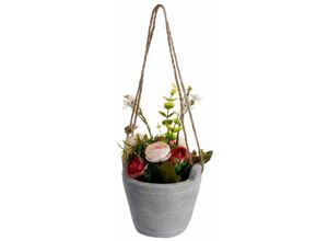 5902973415186 - Atmosphera - Kunstpflanze im Topf roses rot 18 cm