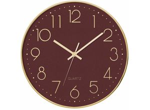 5902973415643 - Atmosphera - Silent Wanduhr Schlafzimmer-Uhr mit Silent-Mechanik rot ø 30 cm