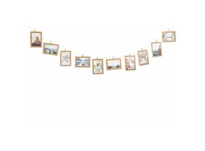 5902973421378 - Bilderrahmen 10x15 cm Schnur mit Klammern beige