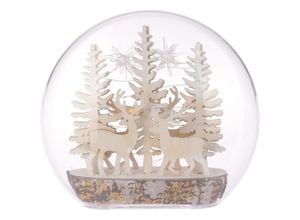 5902973423617 - Homestylingcollection - Weihnachtsschneekugel Holzwald mit Beleuchtung 15 x led