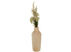 5902973434019 - Boltze Gruppe - Vase aus Holz mit Trockenblumenstrauß faya 30 cm