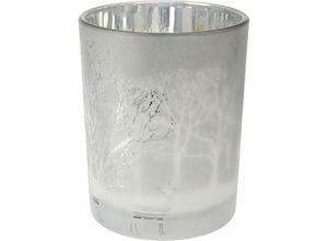 5902973435030 - Home Styling - Windlicht aus Glas Weihnachtsmuster 12 cm