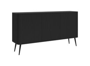 5903025027944 - Ovarlo - Sideboard Schwarz mit silbernen Metallbeinen 163 cm - Selsey