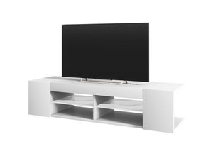 5903025249285 - Selsey - mitchell - TV-Lowboard mit led Weiß Matt   Weiß Glanz 137 cm breit