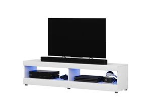 5903025329529 - Selsey - viansola - TV-Schrank Weiß Matt   Weiß Hochglanz mit led 100 cm