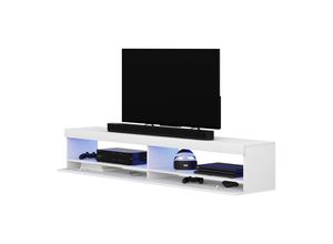 5903025329598 - Selsey - viansola - TV-Schrank - 140 cm - Weiß matt   Weiß glänzend mit led