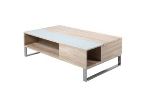 5903025349718 - Selsey KOSTRENA - Couchtisch Wohnzimmertisch in Sonoma Eiche mit Glaseinsatz 110x60 cm