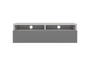 5903025392776 - Selsey - rednaw - TV-Schrank   TV-Board stehend   hängend 100 cm breit (Weiß Matt   Grau Hochglanz ohne led)