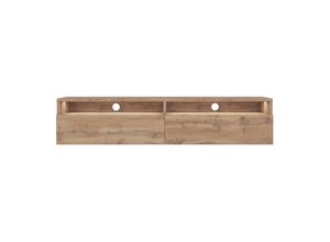 5903025392905 - Selsey REDNAW - TV-Schrank   modernes TV-Board für Wohnzimmer stehend   hängend 140 cm breit (Wotan Eiche Matt mit LED)