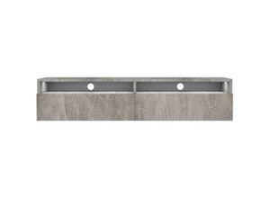 5903025392912 - Selsey - rednaw - TV-Schrank   TV-Board stehend   hängend 140 cm breit (Betonoptik Matt mit led)