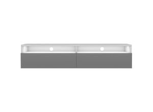 5903025392929 - Selsey REDNAW - TV-Schrank   TV-Board stehend   hängend 140 cm breit (Weiß Matt   Grau Hochglanz mit LED)