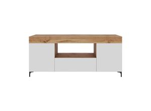 5903025410395 - Selsey GUSTO - TV-Schrank   TV-Board für Wohnzimmer minimalistisch 137 cm breit (Lancaster Eiche   Weiß Matt)