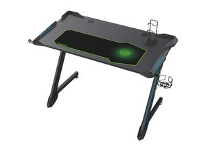 5903025548036 - Selsey - corli - Gaming-Schreibtisch mit Carbonoberfläche Kopfhörerhaken Gamepadsständer und led