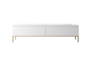 5903025593036 - Bemmi - TV-Lowboard Weiß mit goldenen Metallbeinen 175 cm - Selsey