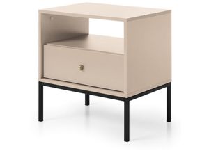 5903025594859 - Monne - Nachttisch Nachtschrank im Vintage-Stil mit Schublade Beige - Selsey