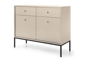 5903025594873 - Selsey - Monne Sideboard Kommode 2-türig mit 2 Schubladen Beige im Vintage Look