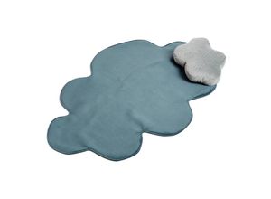 5903025659534 - Cozie - Kinderteppich   Kindermatte in Wolkenform mit Kissen 75x110 cm (Türkis) - Selsey