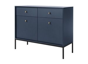 5903025754598 - Selsey - Monne Sideboard Kommode 2-türig mit 2 Schubladen Dunkelblau im Vintage Look