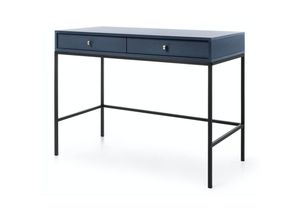 5903025871394 - Selsey - monne - Schminktisch Konsolentisch im Vintage-Stil mit Schubladen Dunkelblau 104 cm breit