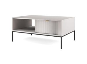 5903025881072 - Selsey - vellore - Couchtisch Wohnzimmertisch mit Schublade Grau 104x68 cm