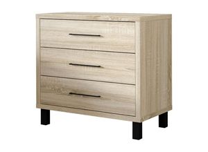 5903025965284 - Selsey - azelle - Sideboard   moderne Kommode auf Beinen mit 3 Schubladen 699x70x40 cm (Sonoma Eiche)