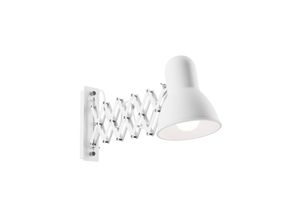 5903139686891 - Licht-erlebnisse - Verstellbare Wandlampe harmony in Weiß ausziehbar E27 - Weiß