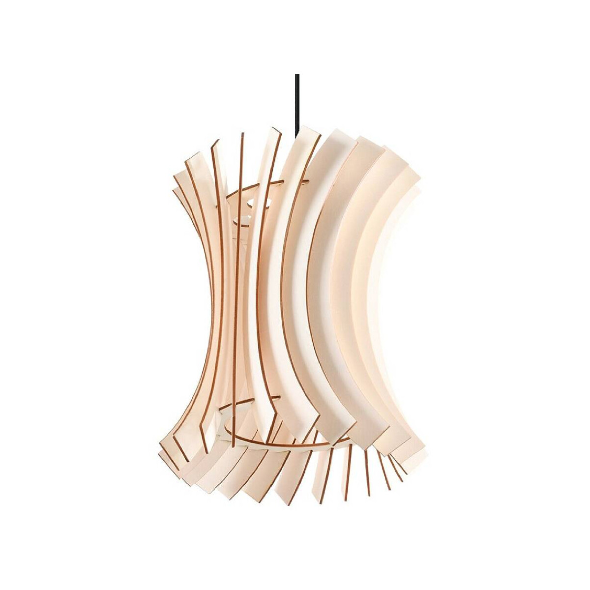 5903282706415 - Sollux - Wire Frame Pendant Light Natural Wood E27 Drahtrahmen Pendelleuchte Naturholz E27