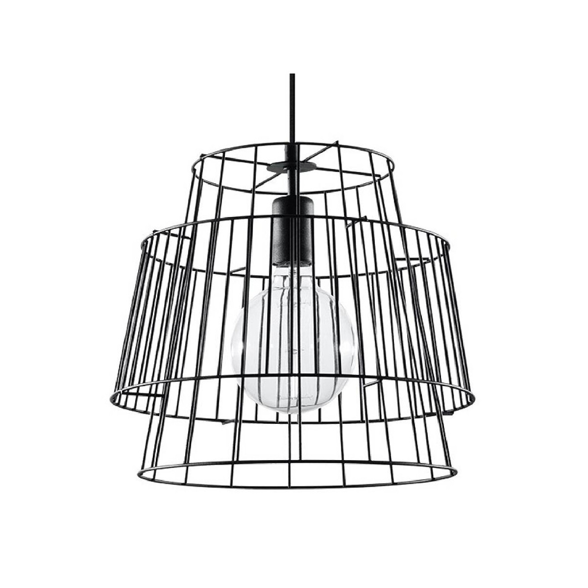 5903282706620 - Sollux - Twin Wire Frame Pendant Light Black E27 Twin Wire Frame Pendelleuchte Schwarz E27