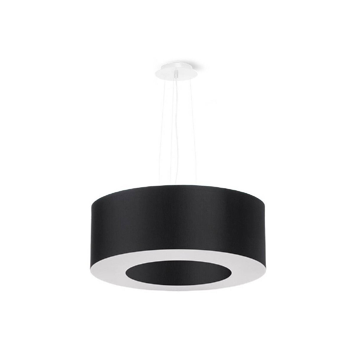 5903282707474 - Sollux - Cylindrical Pendant Light Black 50cm E27 Zylindrische Pendelleuchte Schwarz 50cm E27