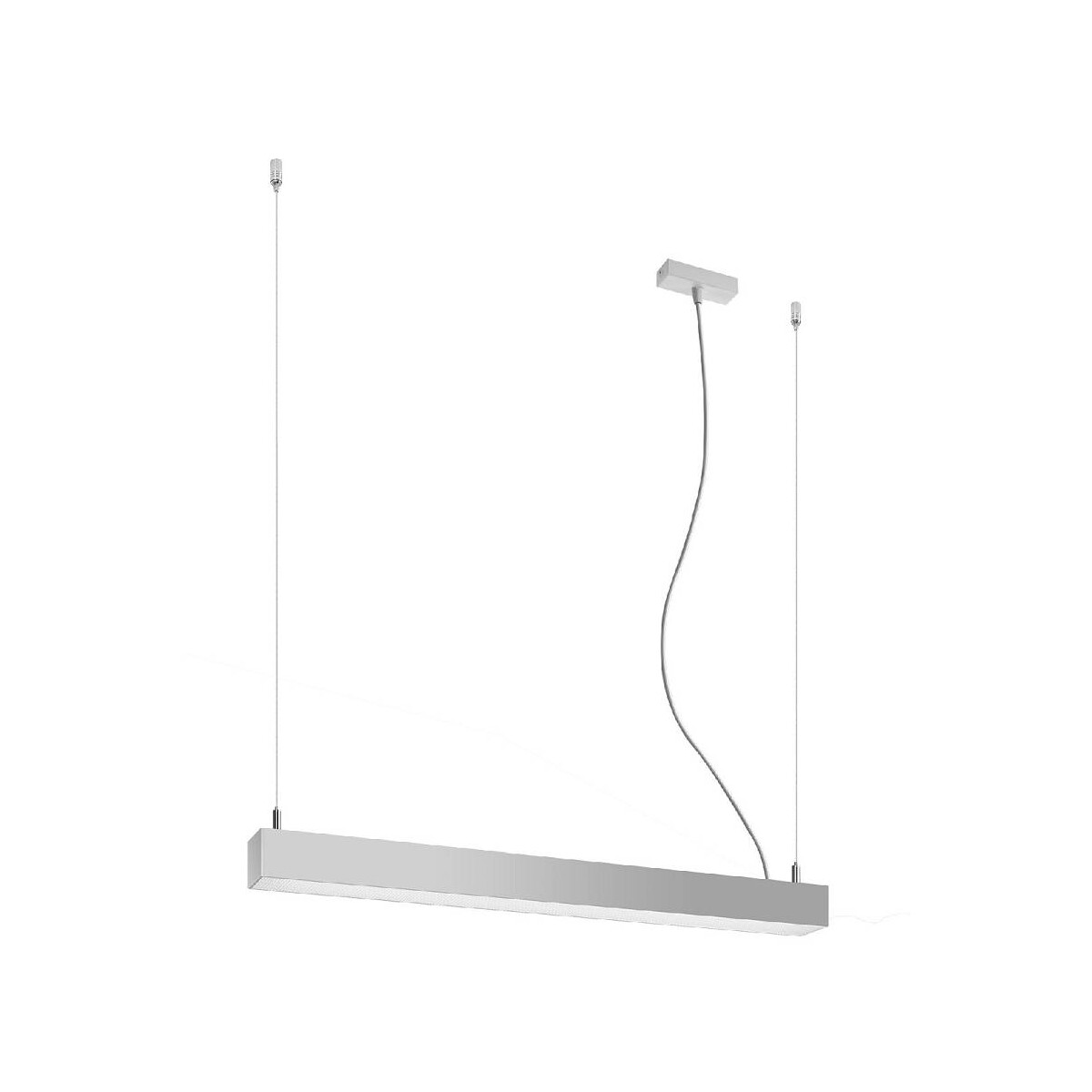 5903282714823 - Lighting Sospensione a barra lineare dritta a led da 65 cm integrata grigio chiaro 3000K Hängeleuchte de barra recta lineal led integrada de 65 cm