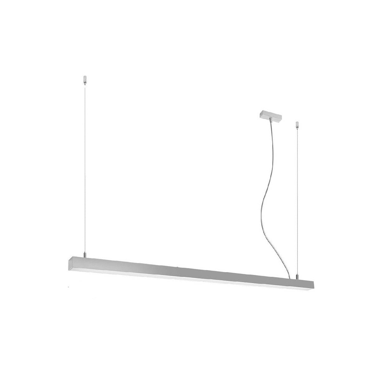 5903282715363 - Sollux - Integrated led 145cm Linear Straight Bar Pendant Light Grey 3000K Integrierte led 145cm Linear Straight Bar Pendelleuchte Grau 3000K