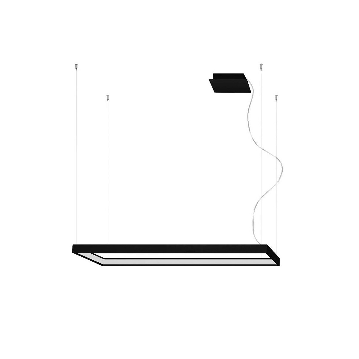 5903282725768 - Greenice - Sollux Lighting Tuula Lighting de rechteckige Pendeldecke led integriert schwarz 3000K 5757lm