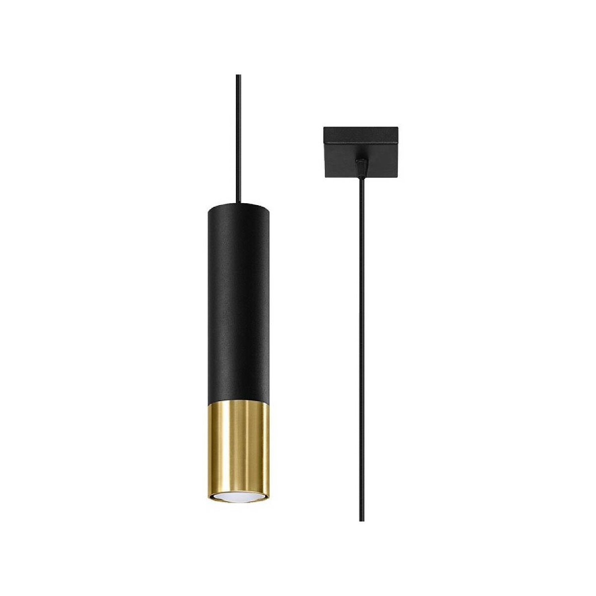 5903282731752 - Sollux - Slim 8cm Pendant Light Black Gold GU10 Slim 8cm Pendelleuchte Schwarz Gold GU10