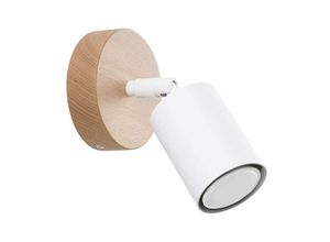 5903282735170 - SL1285 Spotleuchte verdo GU10 1 x 10W Stahl weiß Holz L18cm B16cm H16cm dimmbar - Sollux