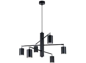 5903282735545 - SL1207 Spotleuchte Hängeleuchte lemmi GU10 6 x 10W Stahl schwarz L77cm B77cm H125cm dimmbar - Sollux