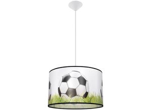 5903282776586 - SL1429 Hängeleuchte Kinderzimmerleuchte football c 40 E27 1 x max15W led pvc weiß schwarz grün H82cm Ø40cm dimmbar - Sollux