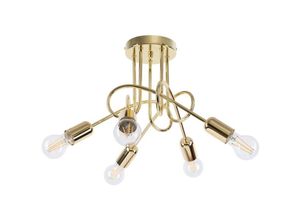 5903282776685 - Sollux - SL1438 Deckenleuchte loop 5 E27 5 x max15W led Stahl gold B55cm H35cm dimmbar