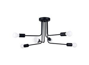 5903282776821 - SL1452 Deckenleuchte norah 6 E27 6 x max15W led Stahl schwarz B68cm H33cm dimmbar - Sollux