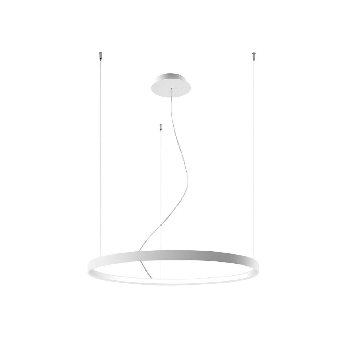 5903282798663 - Beleuchtung Lampada a sospensione circolare a LED integrata bianca 78cm 3000K Lámpara Colgante Circular LED Integrada Blanca 78cm 3000K