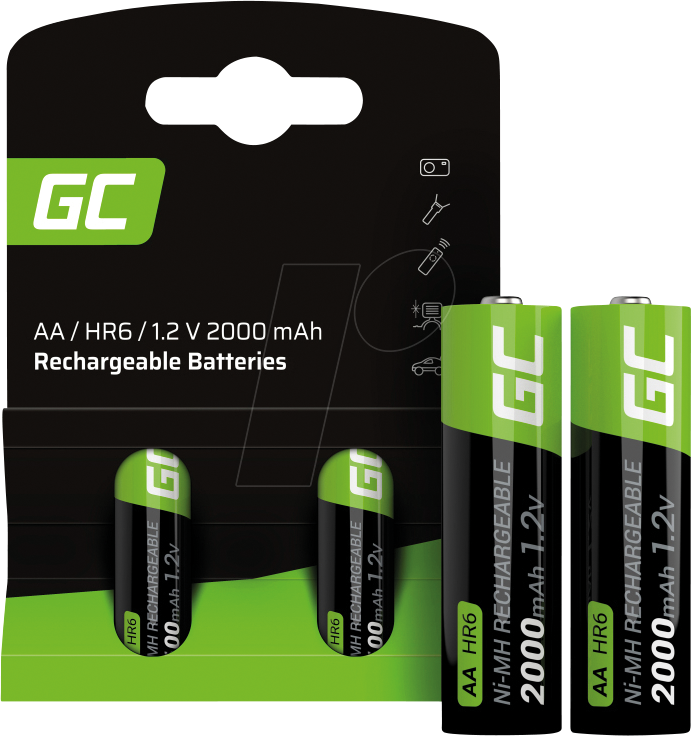 5903317225867 - 2x Akkumulator AA HR6 2000mAh Akkus Batterien (Nickel-Hydrid-Akku Spannung von 12V lange Lebensdauer Temperaturbereich von -20 bis 60 ° C)
