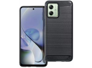 5903396230325 - Markenlos - Carbon Case kompatibel mit Motorola Moto G54 5G flexible Silikon-Carbon-Hülle schwarz - Schwarz