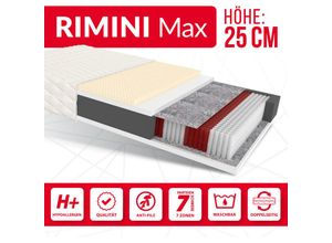 5903631104794 - FDM - Matratze 180x200 Multipocket Taschenfederkern rimini max 7 Zonen 25 cm H3 Latex Polyurethanschaum jersey