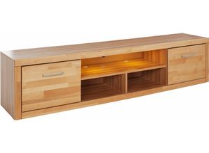 5903686820403 - Lowboard WOLTRA Logo Sideboards Gr B H T 200 cm x 45 cm x 42 cm Holzwerkstoff Kernbuchefarben (Korpus)  Massivholz Kernbuche (Front) beige (kernbuche teilmassiv) Lowboards Breite 200 cm