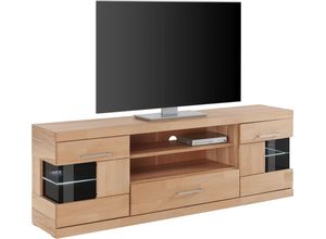 5903686822100 - Lowboard WOLTRA Ribe Sideboards Gr B H T 160 cm x 55 cm x 35 cm Holzwerkstoff Kernbuchefarben (Korpus)  Massivholz Kernbuche (Front) beige (kernbuche teilmassiv) Lowboards Breite 160 cm