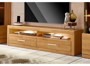 5903686822131 - Lowboard WOLTRA Ribe Sideboards Gr B H T 140 cm x 38 cm x 35 cm Holzwerkstoff eichefarben (Korpus)   Massivholz Eiche (Front) braun (eiche teilmassiv) Lowboards Breite 140 cm